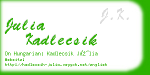 julia kadlecsik business card